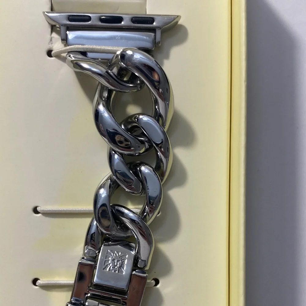 Anne Klein Silver Chain Link Bracelet Band for Apple Watch (38/40/41mm)